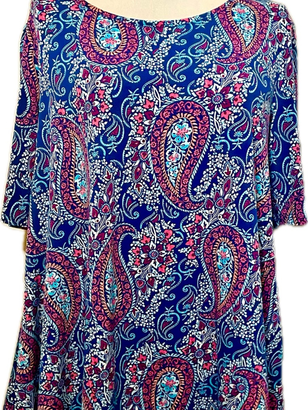 Chico’s Paisley Print Women's Top - Blue and Pink